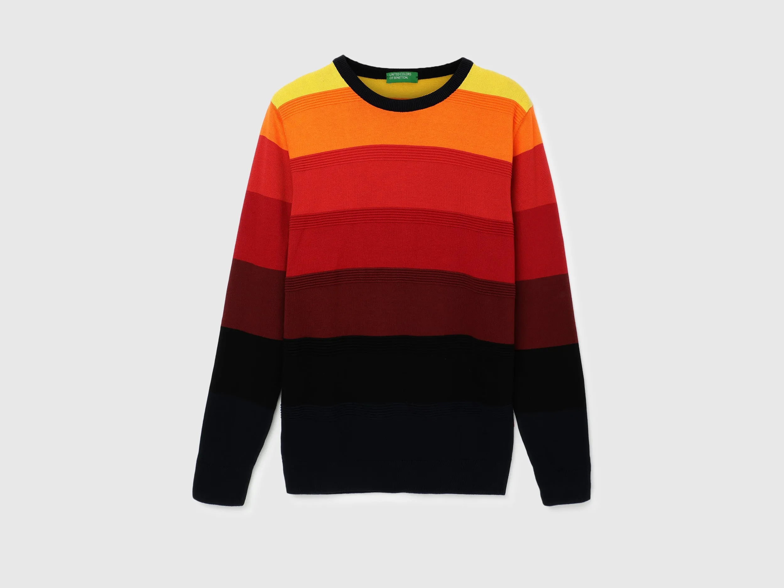 Regular Fit Round Neck Striped Sweater