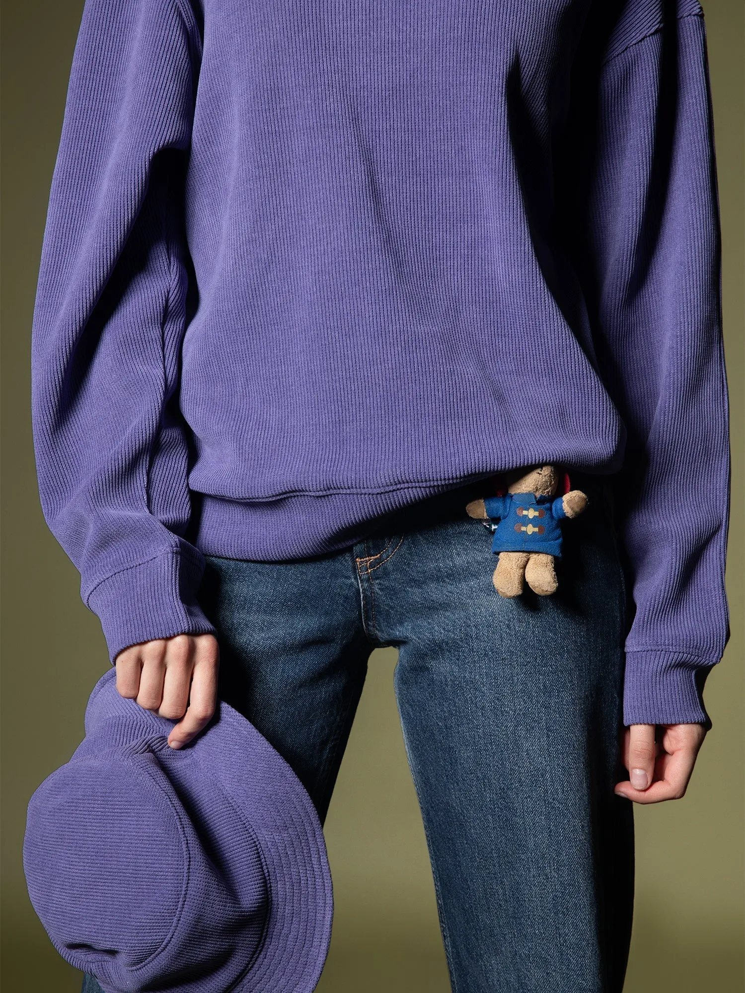 Ribbed quarter-zip sweatshirt