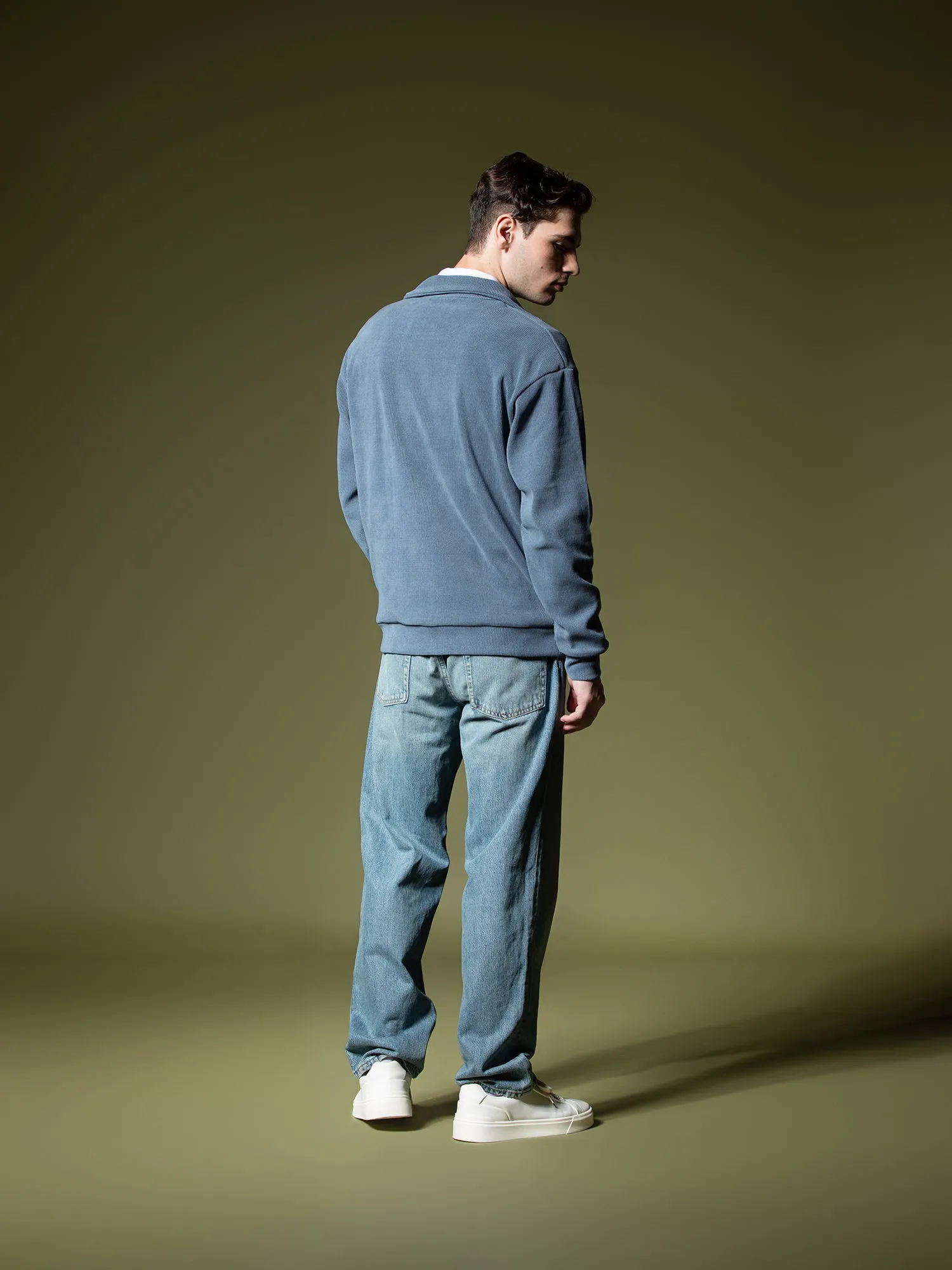 Ribbed quarter-zip sweatshirt