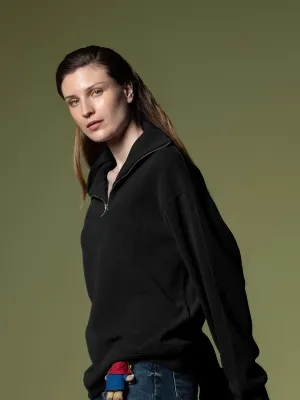 Ribbed quarter-zip sweatshirt