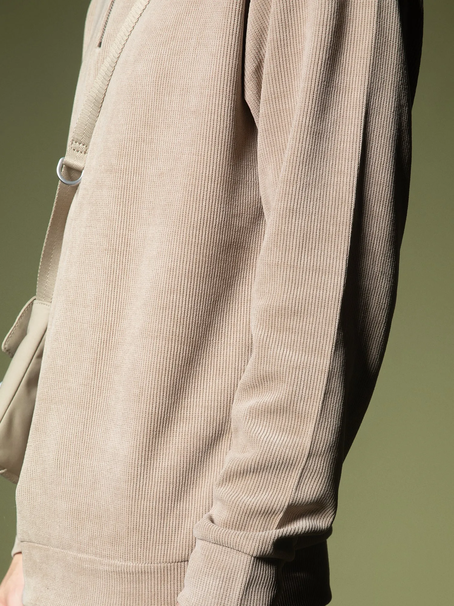 Ribbed quarter-zip sweatshirt