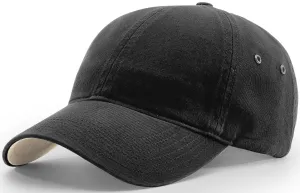 Richardson Washed Chino Polo Cap Black