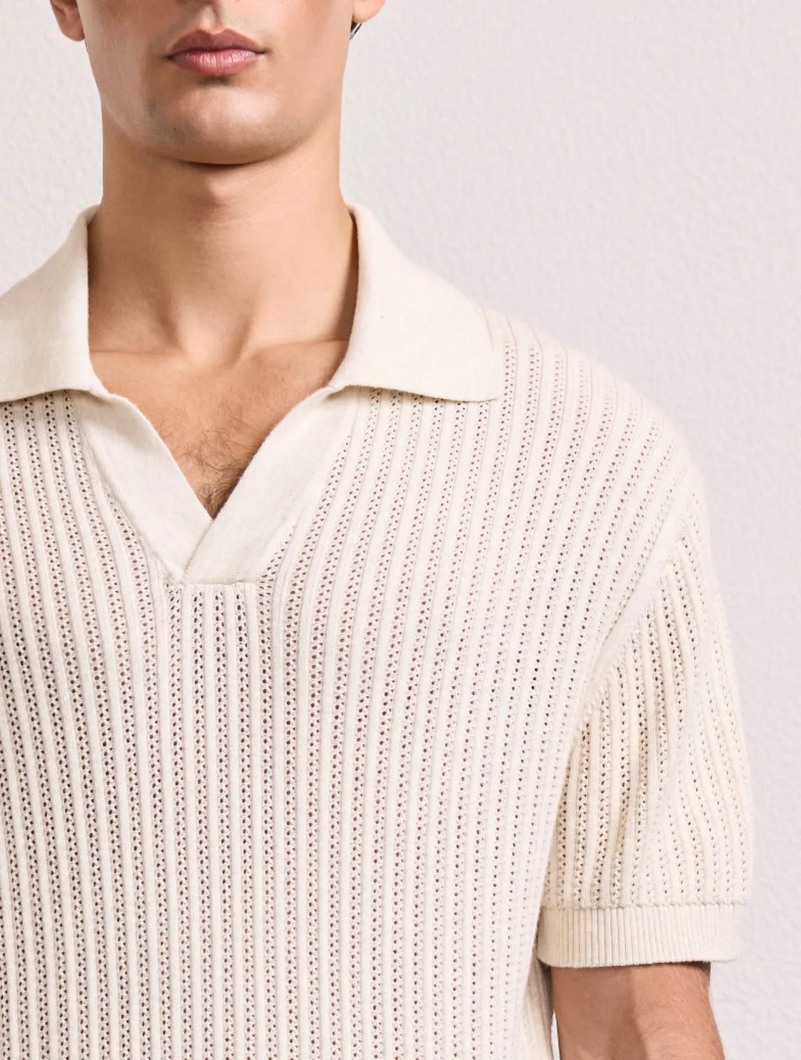 RINO CHAIN STITCH KNIT POLO