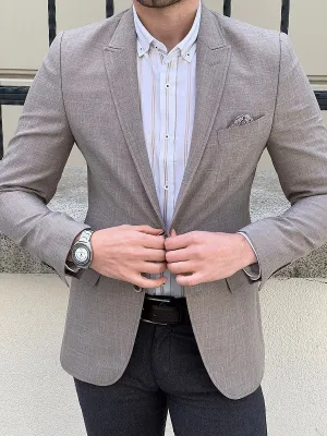 Rockford Beige Slim Fit Peak Lapel Blazer