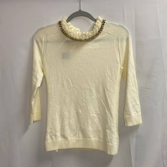 RSVP by Talbots Crystal Embellished Cashmere Sweater Cream Size Small Petite NWT