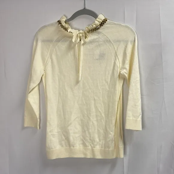 RSVP by Talbots Crystal Embellished Cashmere Sweater Cream Size Small Petite NWT