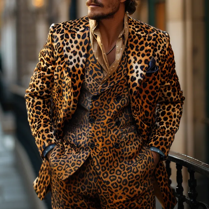 Rulercosplay Flame Mens 2 Piece Print Suit Floral Dress Jacket Slim 2 Button Blazer Pants For Party