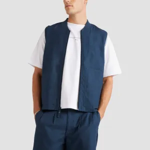 RVCA Varsity Twill Vest Jacket Petrol Blue