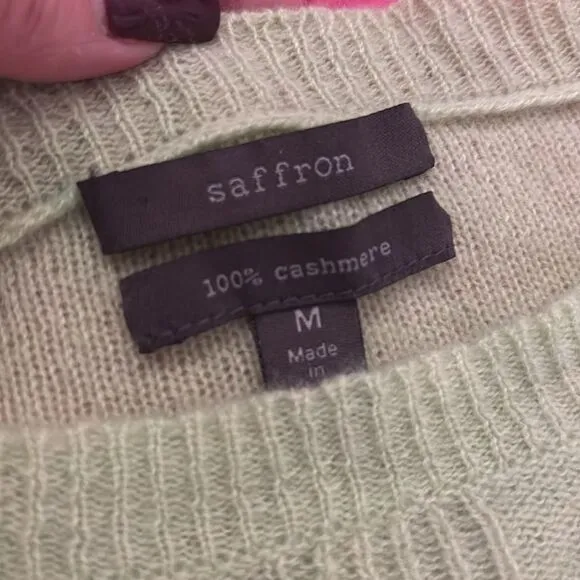 Saffron 100% cashmere Green Sweater, M