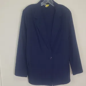 Sag Harbor Blue Blazer Tailored Jacket Hip Length Lightweight Pockets Dressy