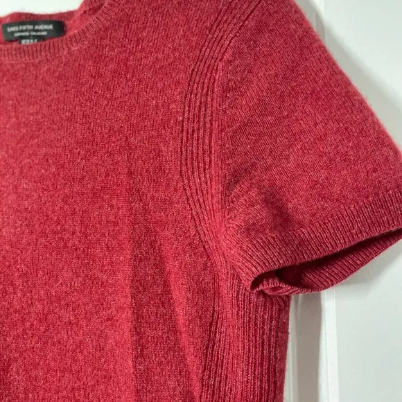Saks Fifth Avenue 100% Cashmere Short Sleeves Sweater size XS