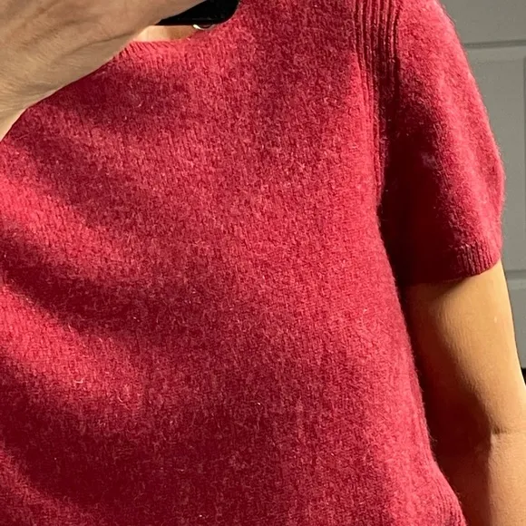 Saks Fifth Avenue 100% Cashmere Short Sleeves Sweater size XS