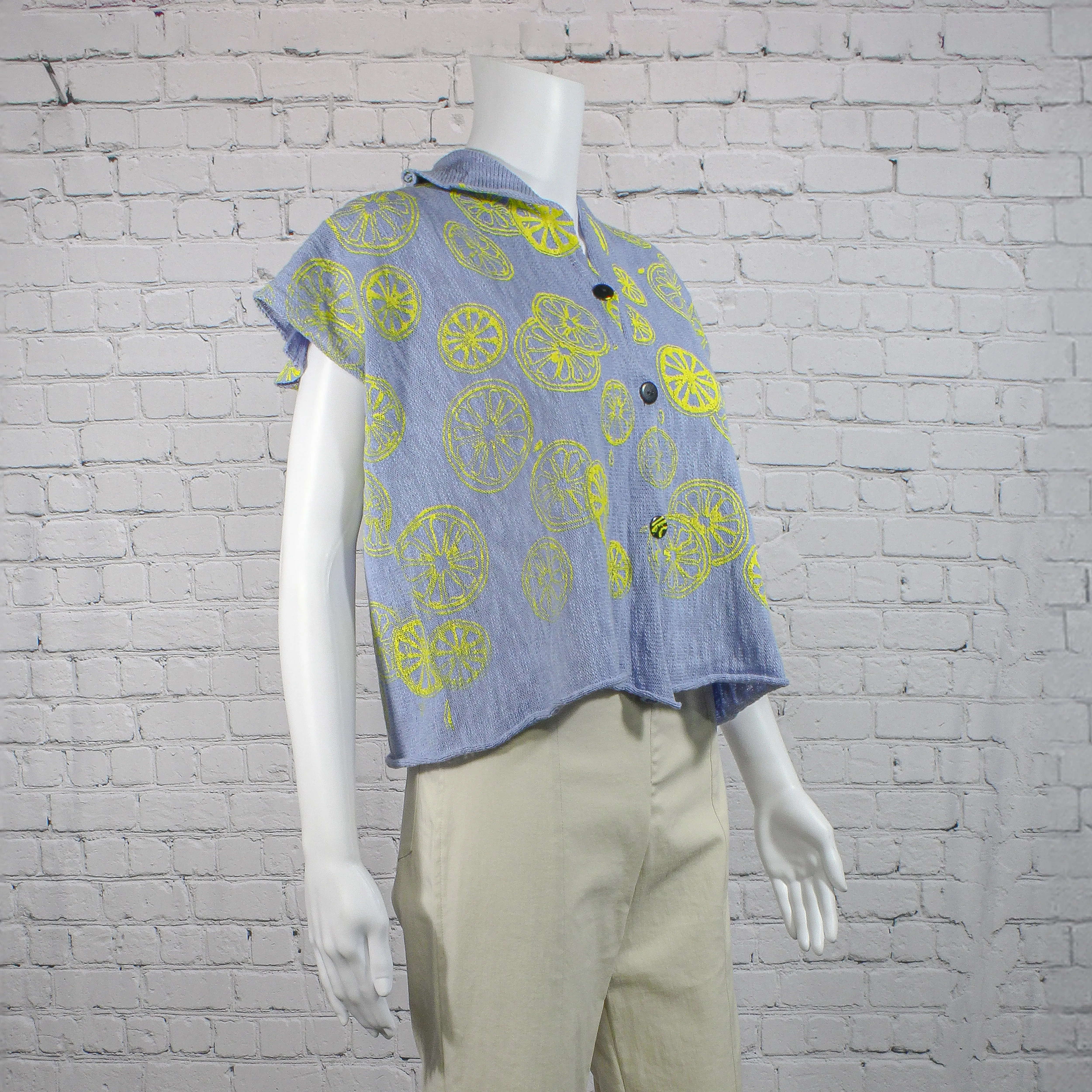 SALE! V-Cardy Vest in Capri-Citrus by Paper Temples