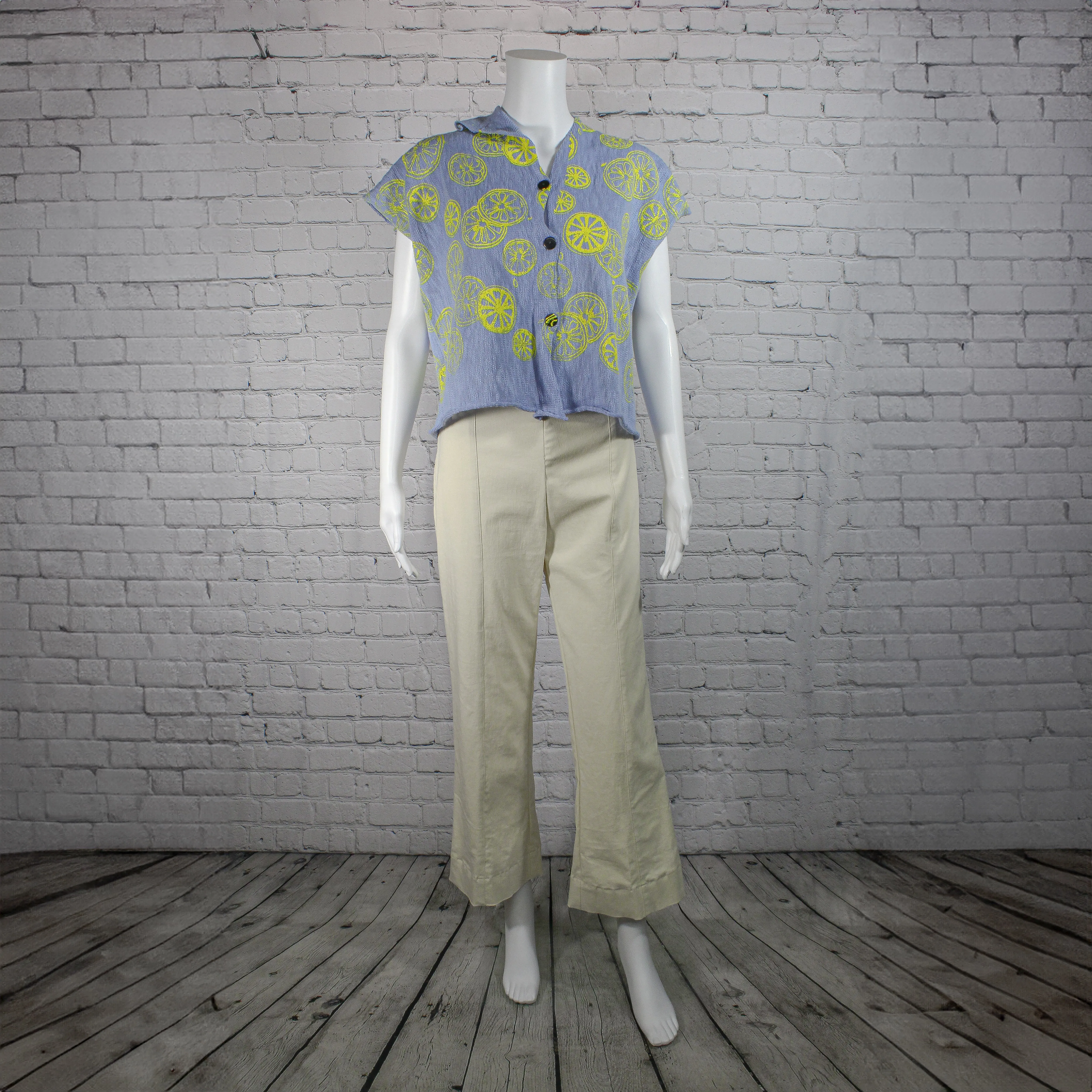 SALE! V-Cardy Vest in Capri-Citrus by Paper Temples
