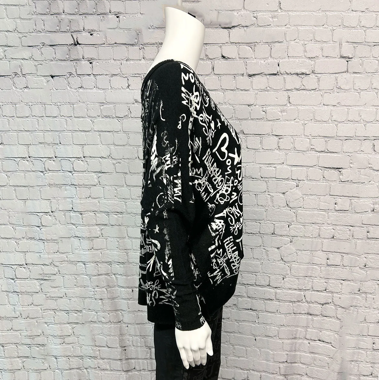 SALE! Vanya Top in Black Graffiti by Paper Temples