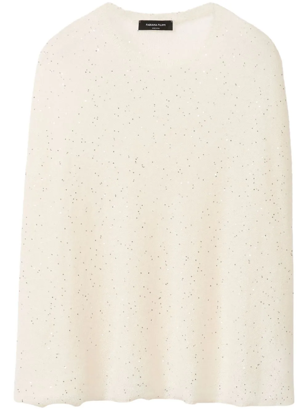 Sequined wool blend cape