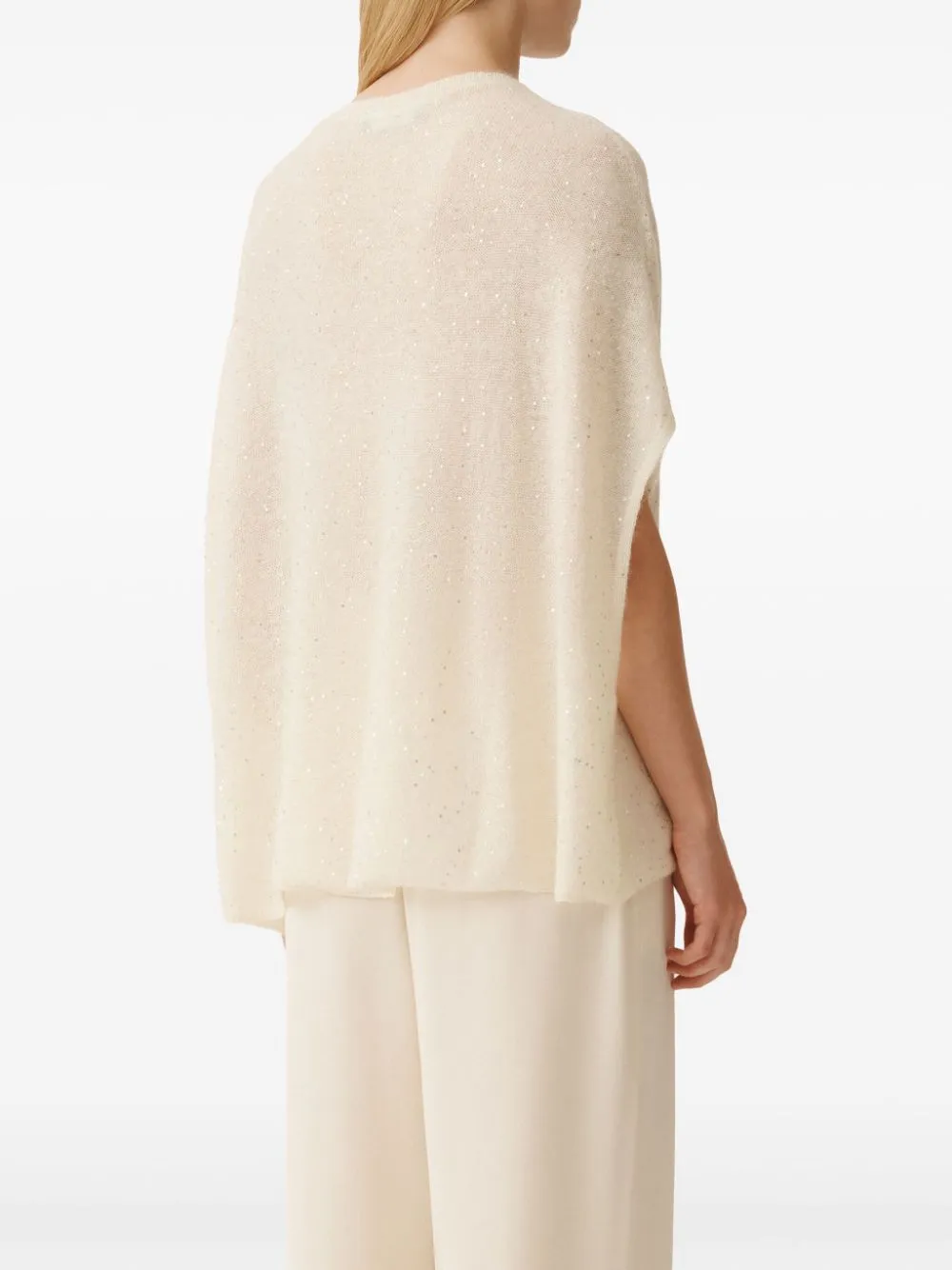 Sequined wool blend cape