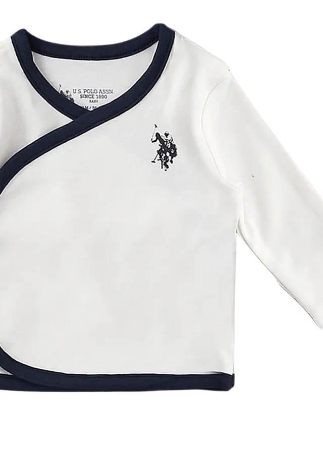 Set 5 Piese Nou-Nascuti, Crem cu Imprimeu Stele Cazatoare pentru Baietei USB1416 Us Polo Assn