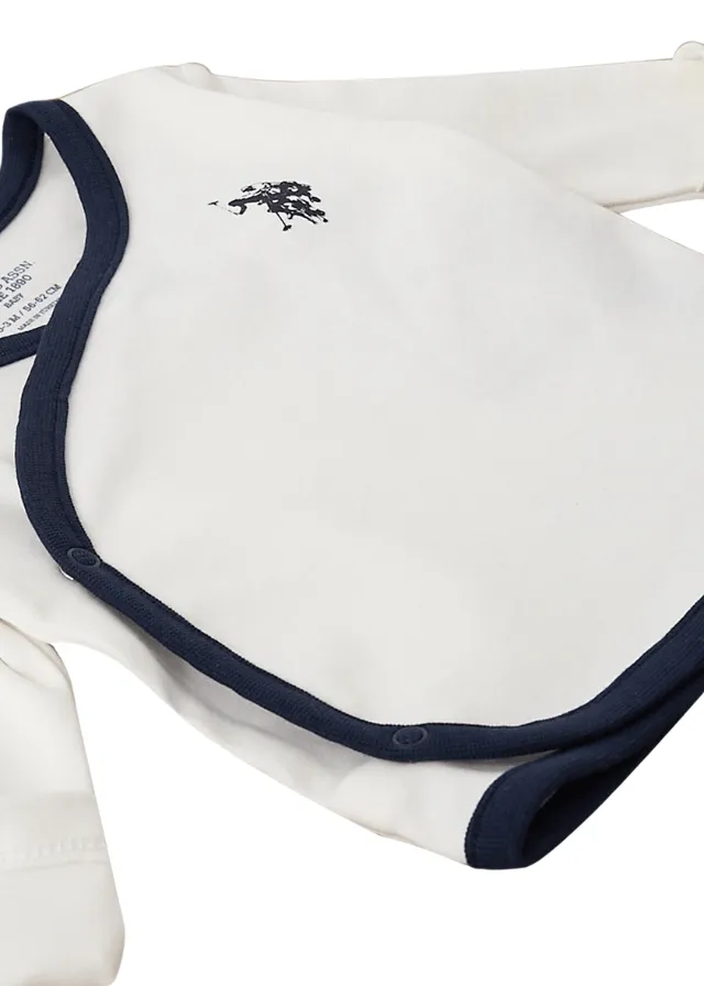 Set 5 Piese Nou-Nascuti, Crem cu Imprimeu Stele Cazatoare pentru Baietei USB1416 Us Polo Assn