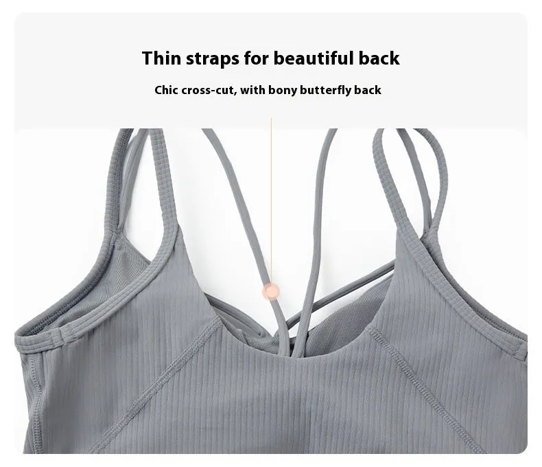 Sexy V-neck Sports Vest Women's Workout Yoga Vest Top