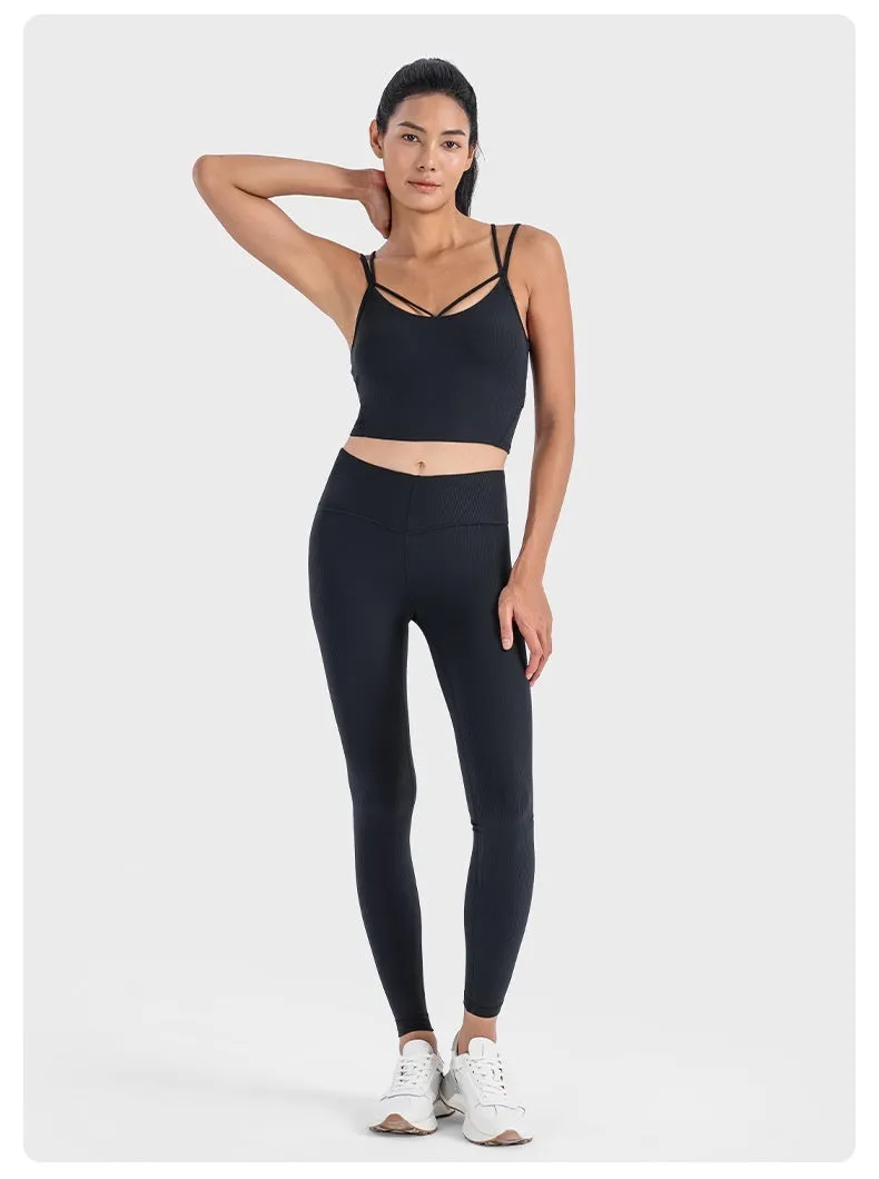 Sexy V-neck Sports Vest Women's Workout Yoga Vest Top