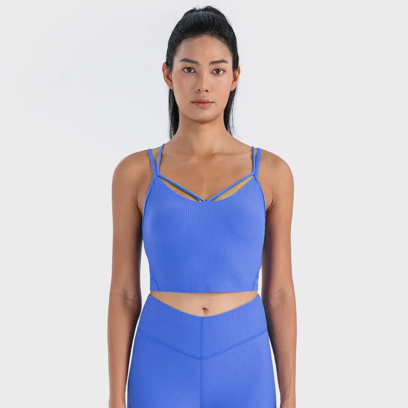 Sexy V-neck Sports Vest Women's Workout Yoga Vest Top