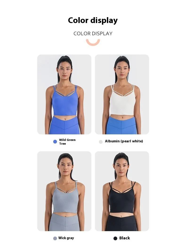 Sexy V-neck Sports Vest Women's Workout Yoga Vest Top