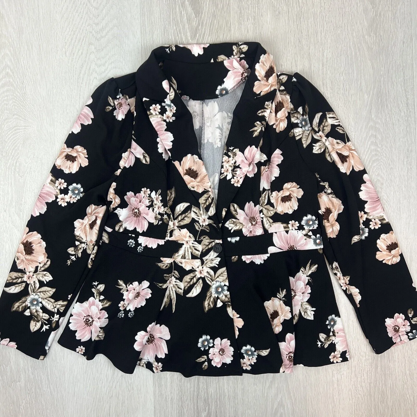 Shein Womens Floral Blazer Suit Jacket Size 1XL (New)