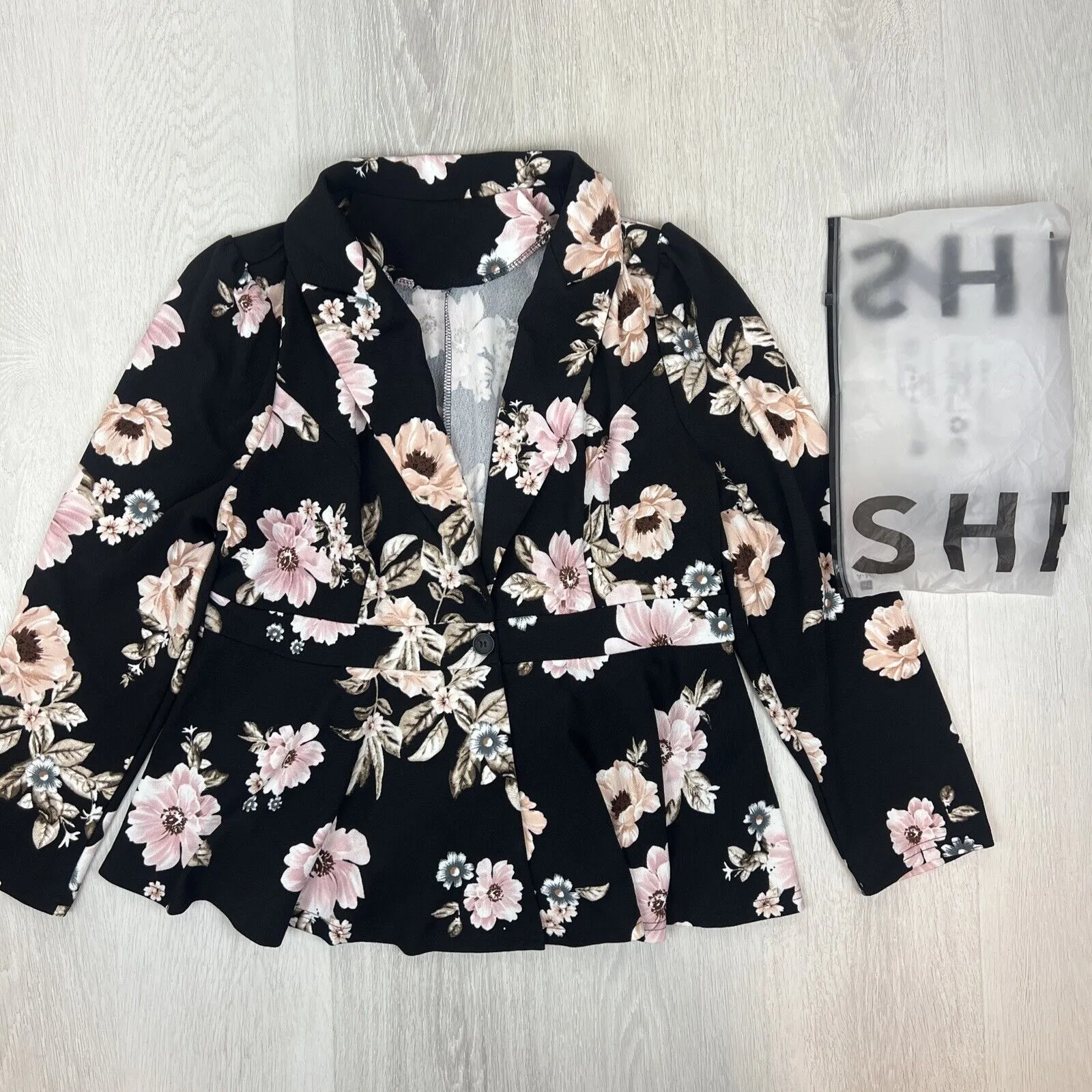 Shein Womens Floral Blazer Suit Jacket Size 1XL (New)