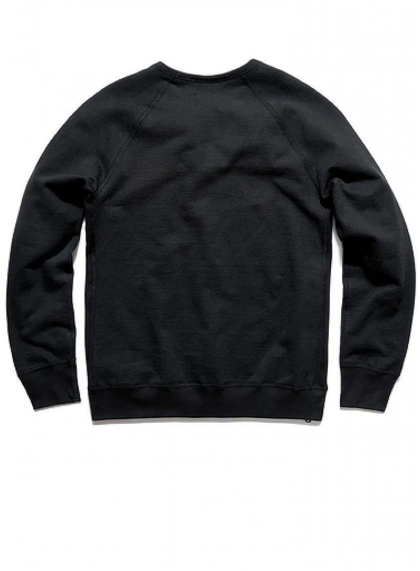 Side Zip Crewneck Heavyweight Terry Black
