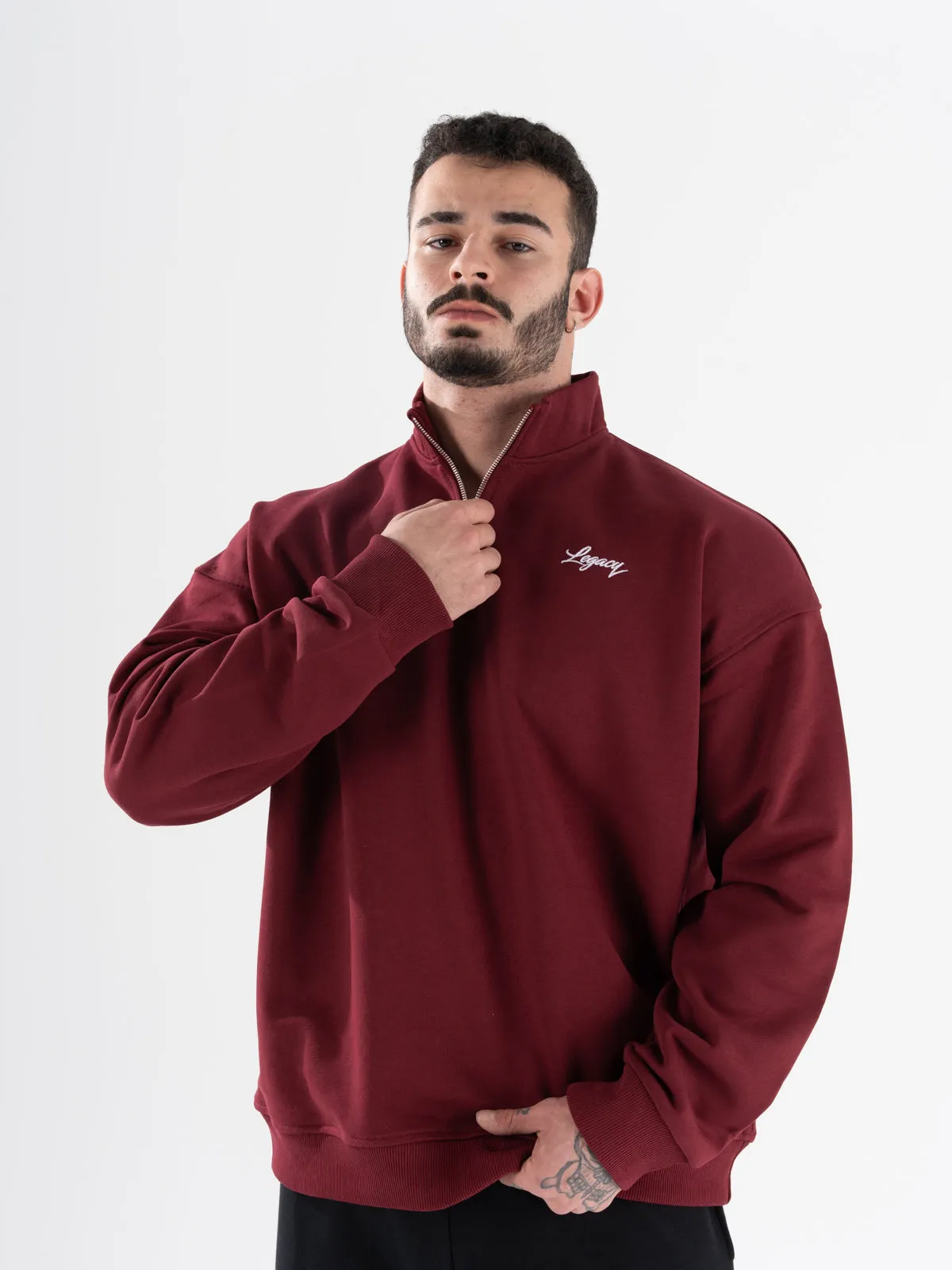 Signature Zip Up Semi Sweatshirt