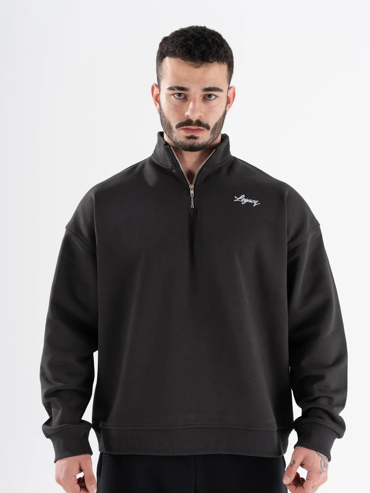 Signature Zip Up Semi Sweatshirt