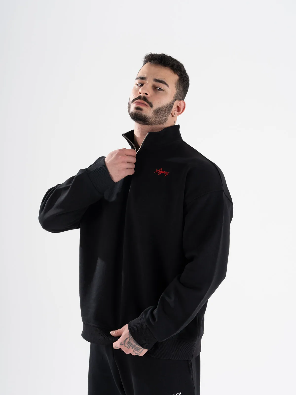 Signature Zip Up Semi Sweatshirt