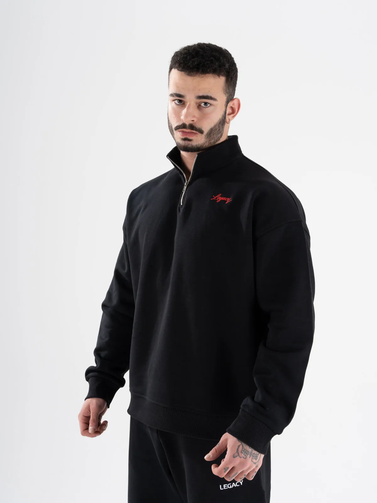 Signature Zip Up Semi Sweatshirt
