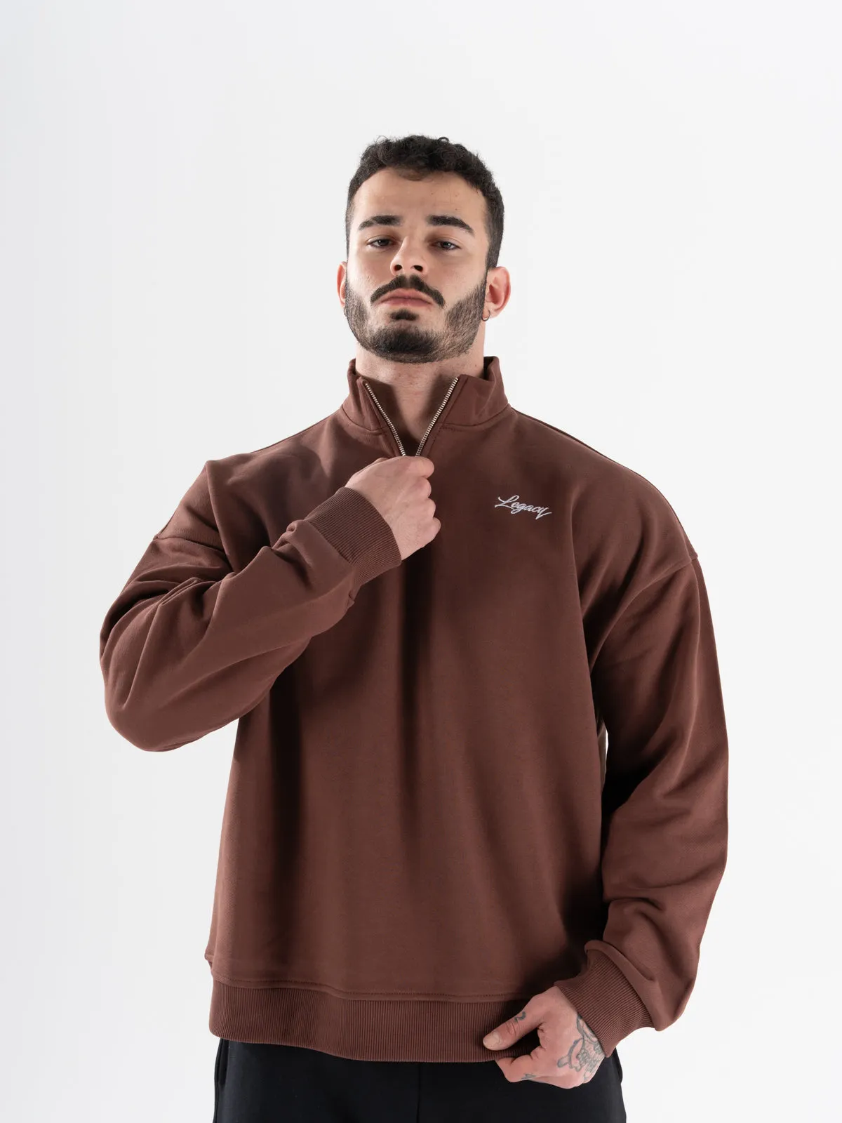 Signature Zip Up Semi Sweatshirt