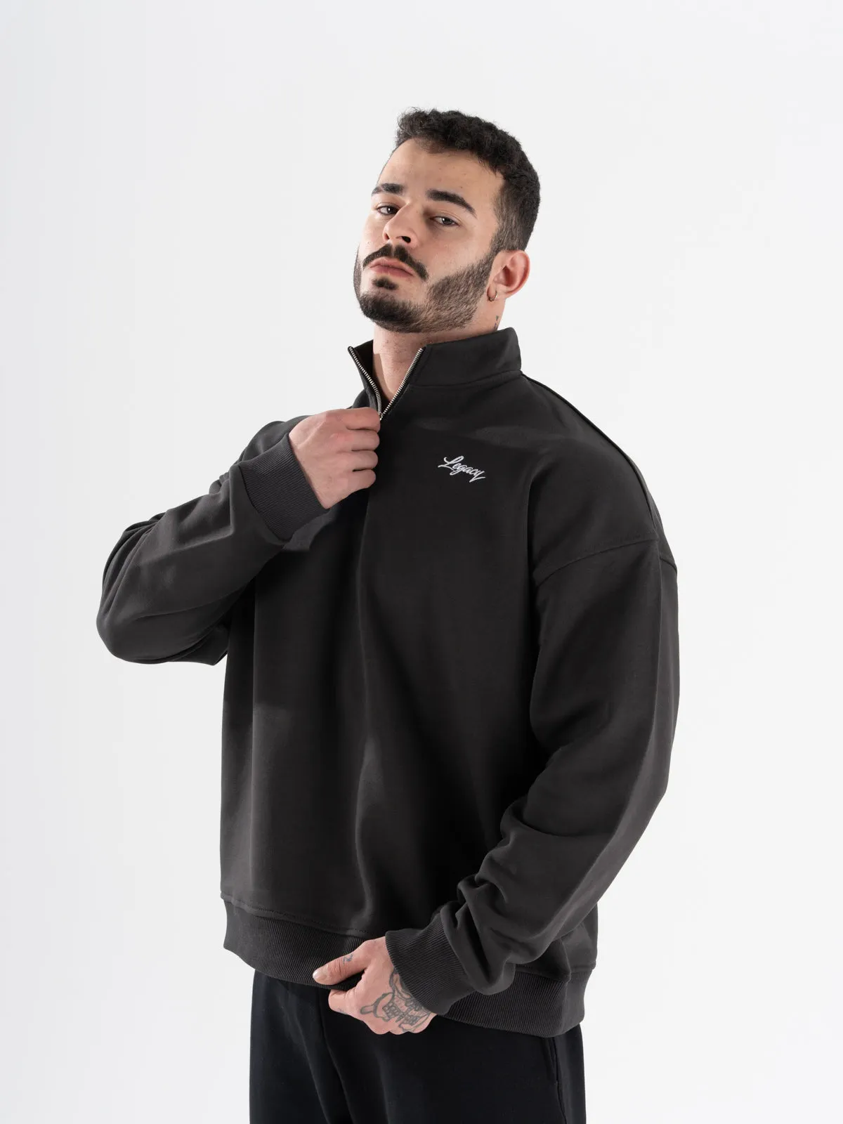 Signature Zip Up Semi Sweatshirt