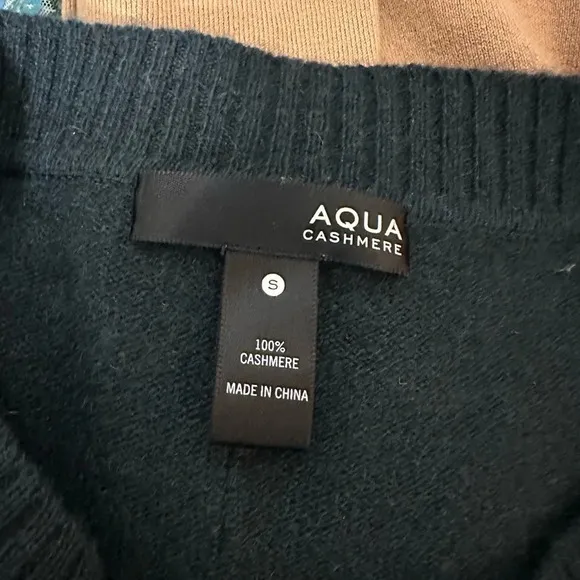 Small Aqua Hunter Green Cashmere Sweater
