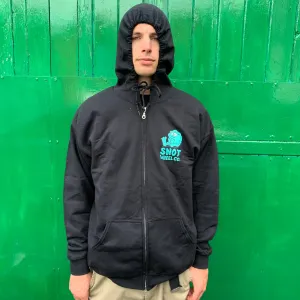 Snot Wheel Co Zip Up Hooded Sweatshirt - Black