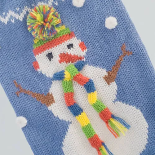 Snowman Alpaca Holiday Dog Sweater in Blue
