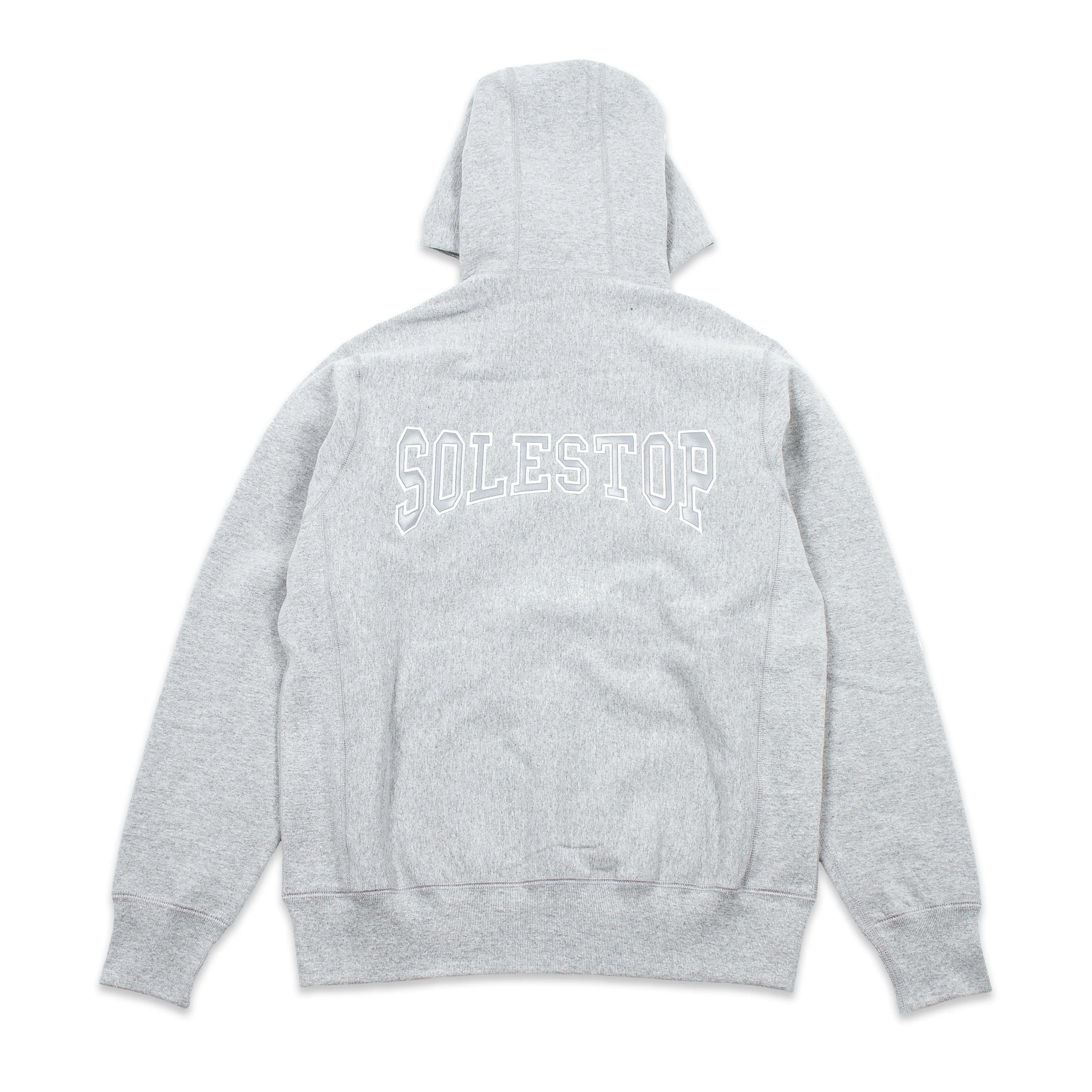 Solestop Men Zip Hooded Sweatshirt Grey Reflective