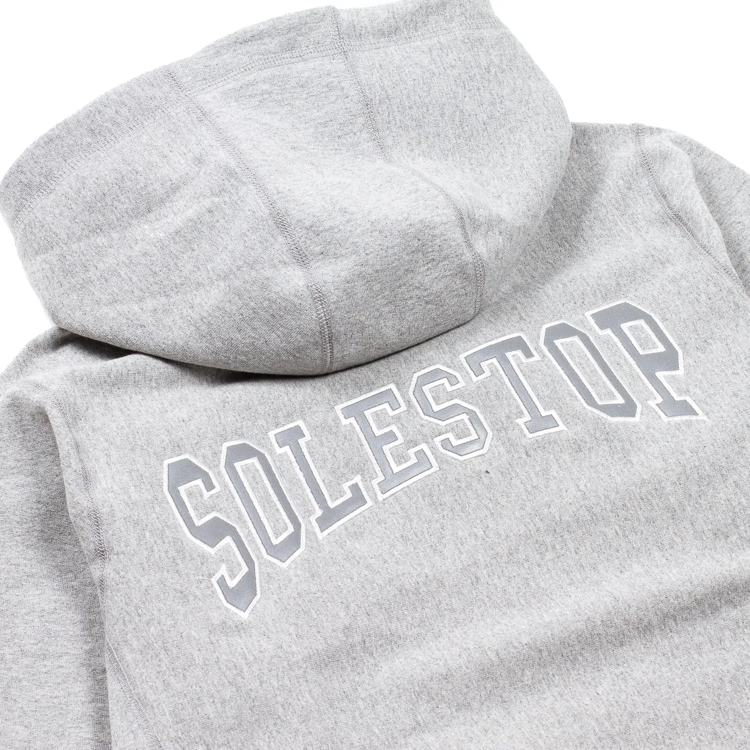 Solestop Men Zip Hooded Sweatshirt Grey Reflective