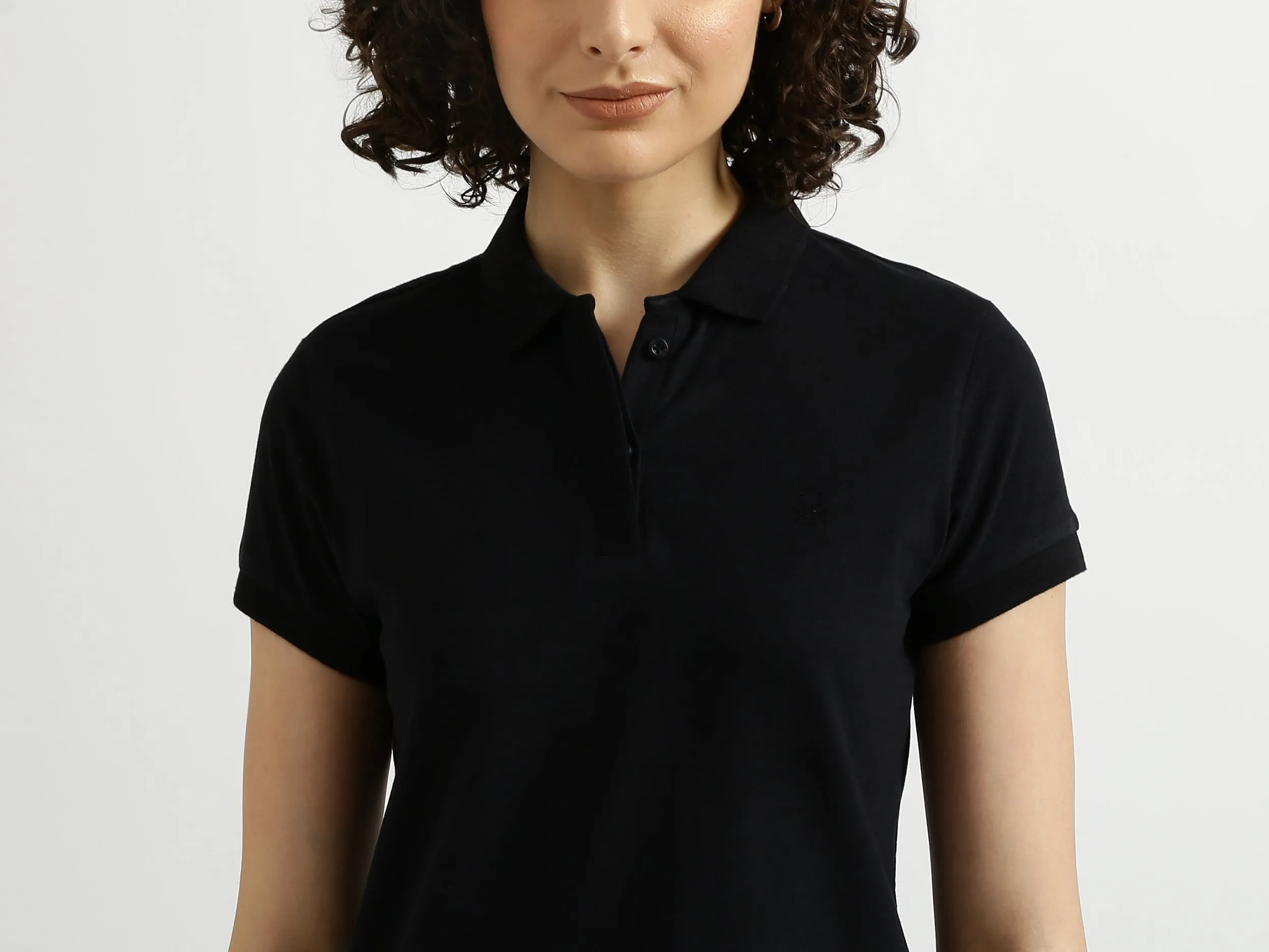 Solid Black Polo T-Shirt