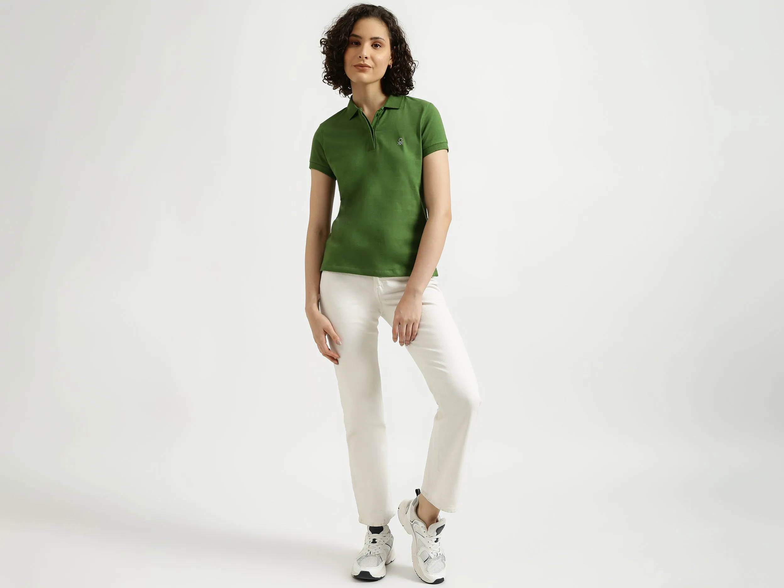 Solid Green Polo T-Shirt