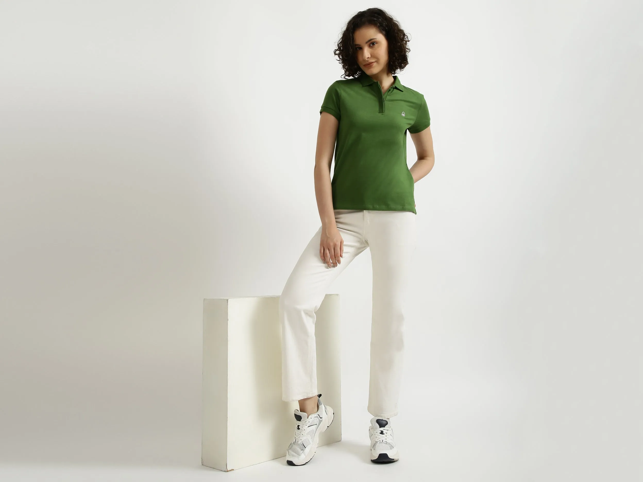 Solid Green Polo T-Shirt
