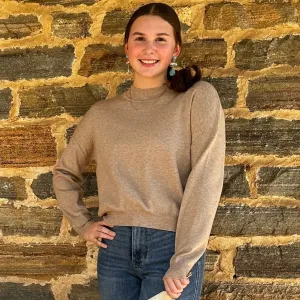 Solid Long Sleeve Sweater | Oatmeal