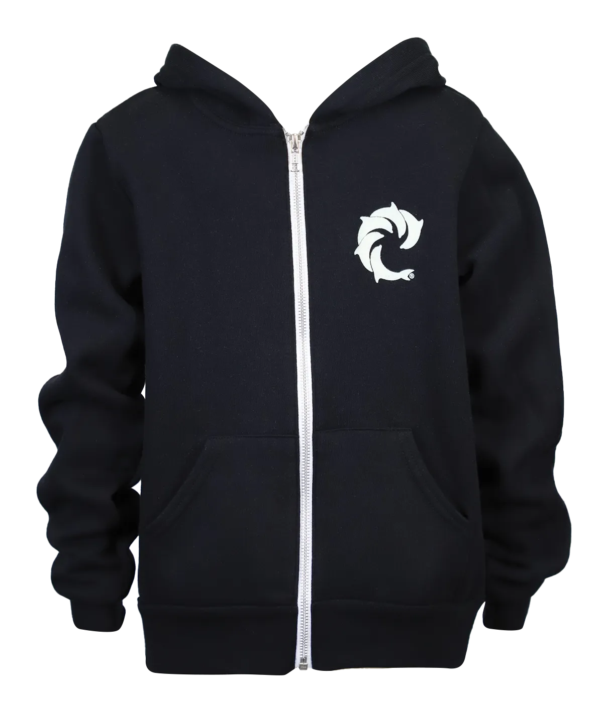 Solid Youth Zip Hooded Sweatshirt