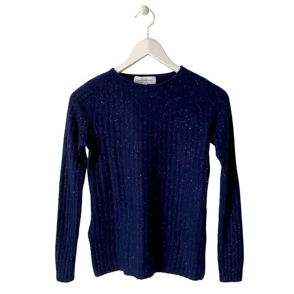 Something Navy Blue Cashmere Sweater Size XS