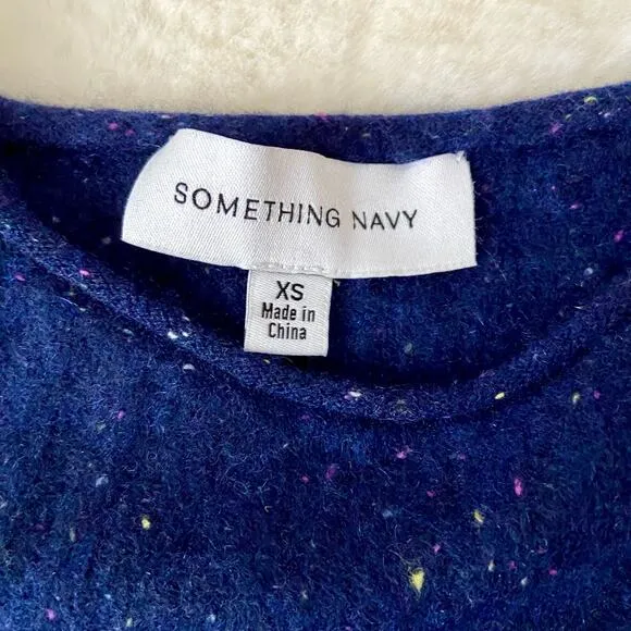 Something Navy Blue Cashmere Sweater Size XS