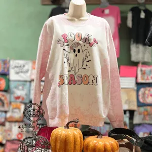 Spooky Season Pink Bleach Sweatshirt