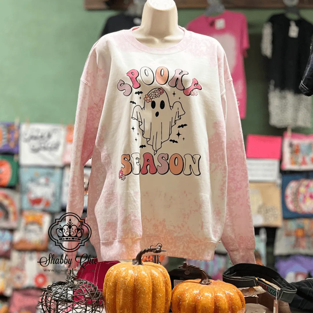 Spooky Season Pink Bleach Sweatshirt